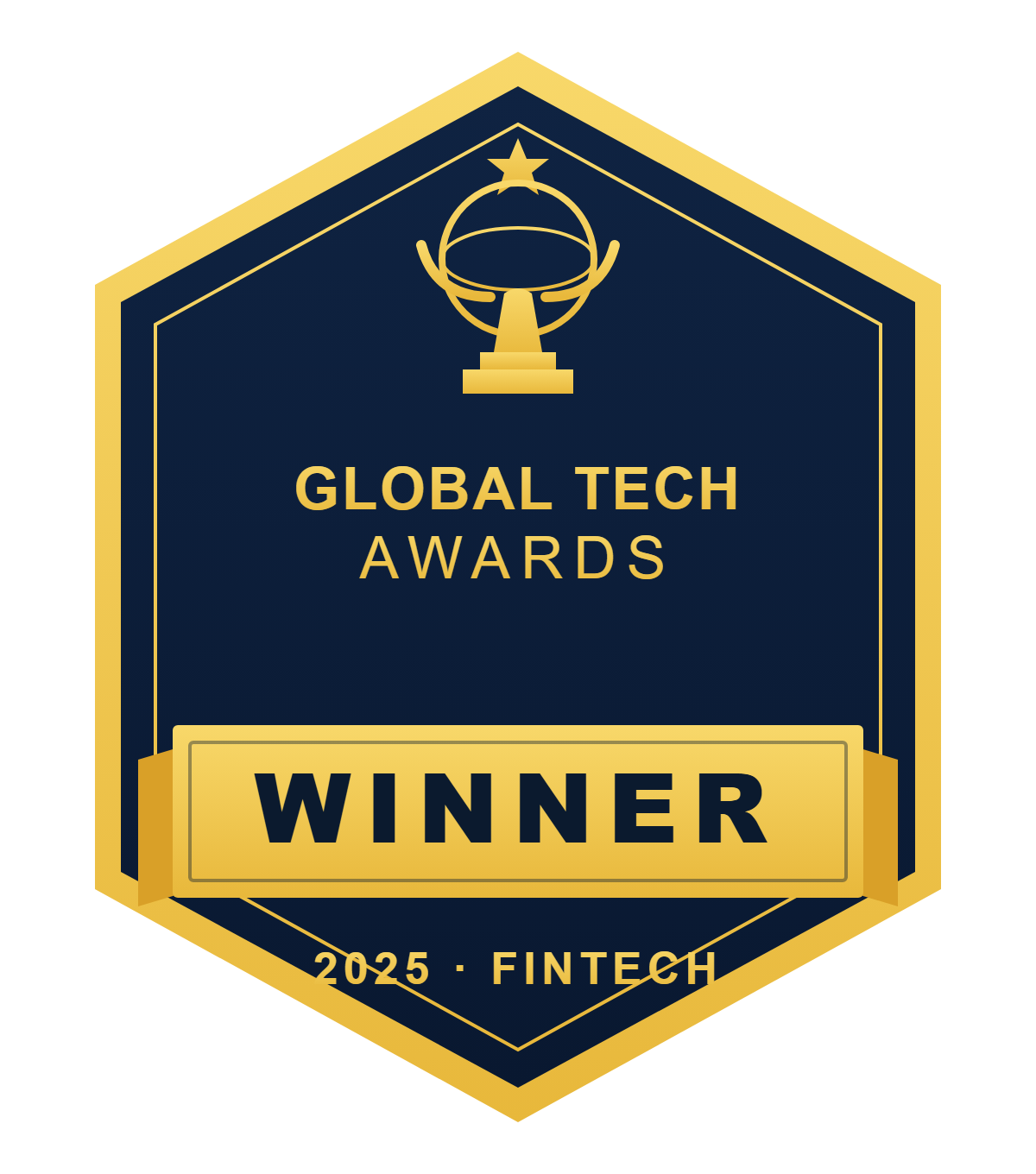 Global Tech Awards 2025 FinTech Winner badge